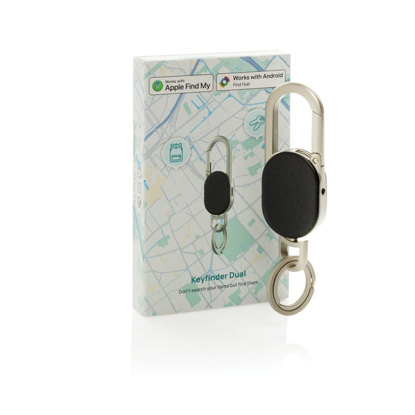 Portachiavi Keyfinder Dual nero - personalizzabile con logo