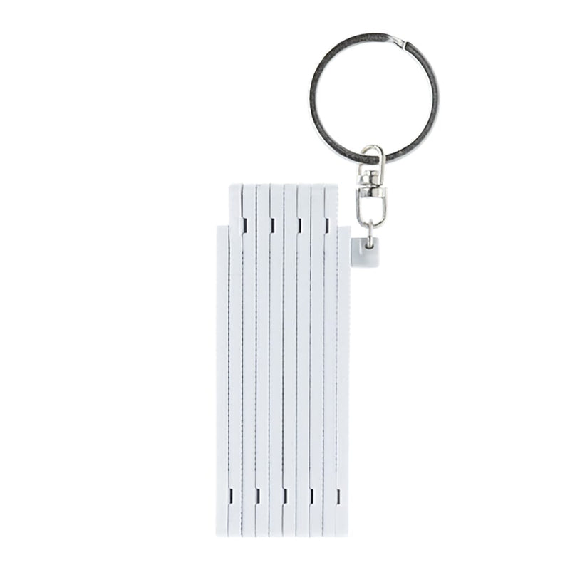 Portachiavi Mini con metro 0.5m Bianco - personalizzabile con logo