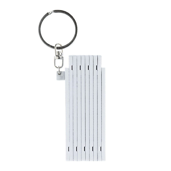 Portachiavi Mini con metro 0.5m Bianco - personalizzabile con logo