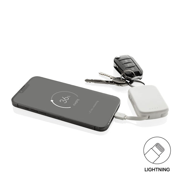 Portachiavi Nexo RCS con powerbank da 2.000 mAh e cavi - personalizzabile con logo