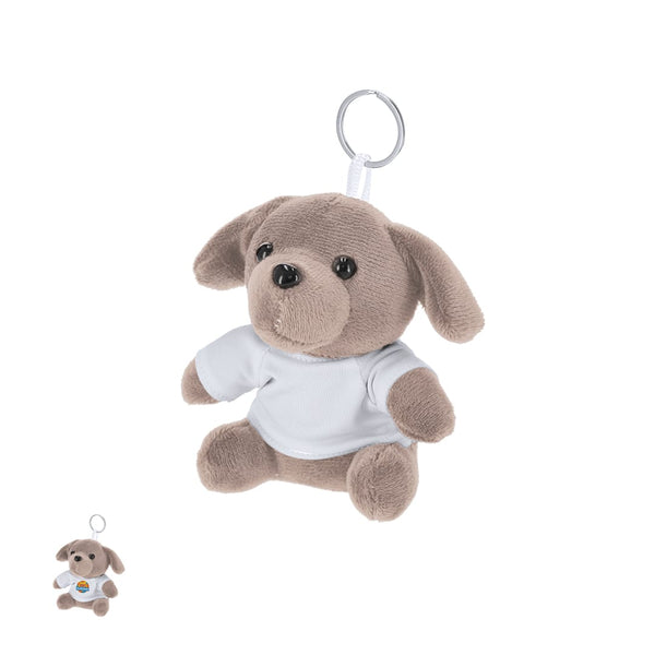 Portachiavi Peluche Vireo bianco - personalizzabile con logo