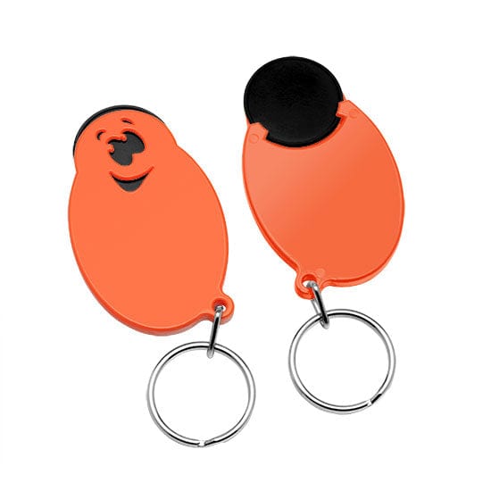 Portachiavi per carrelli a forma di casper Arancione / Nero - personalizzabile con logo