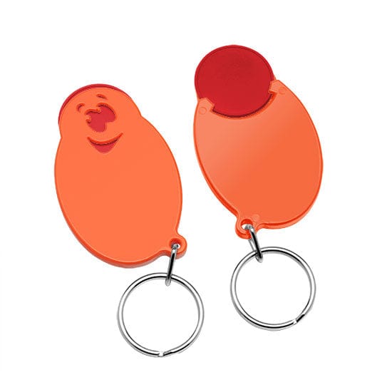 Portachiavi per carrelli a forma di casper Arancione / Rosso - personalizzabile con logo