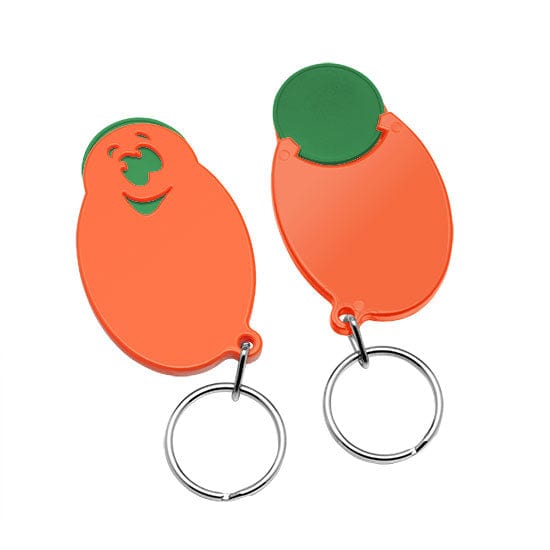 Portachiavi per carrelli a forma di casper Arancione / Verde - personalizzabile con logo