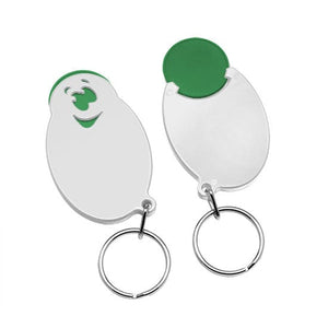 Portachiavi per carrelli a forma di casper Bianco / Verde - personalizzabile con logo