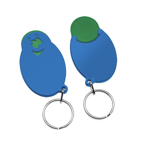 Portachiavi per carrelli a forma di casper Blu / Verde - personalizzabile con logo