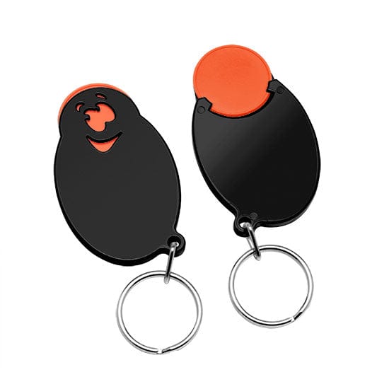 Portachiavi per carrelli a forma di casper Nero / Arancione - personalizzabile con logo