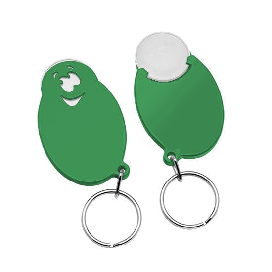 Portachiavi per carrelli a forma di casper Verde / Bianco - personalizzabile con logo