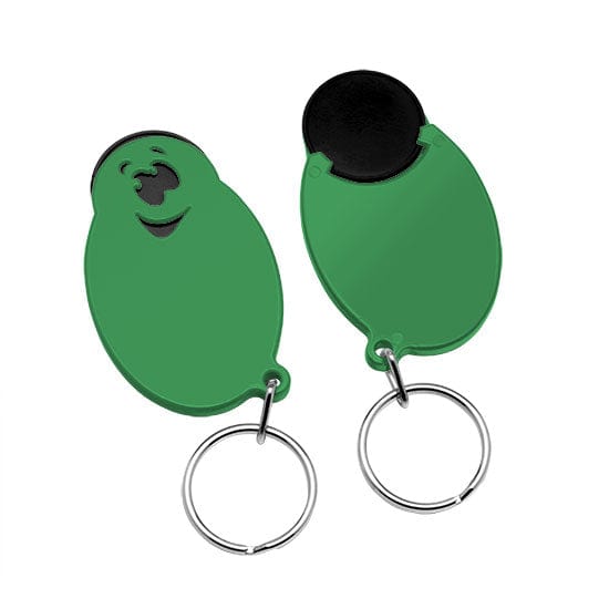 Portachiavi per carrelli a forma di casper Verde / Nero - personalizzabile con logo