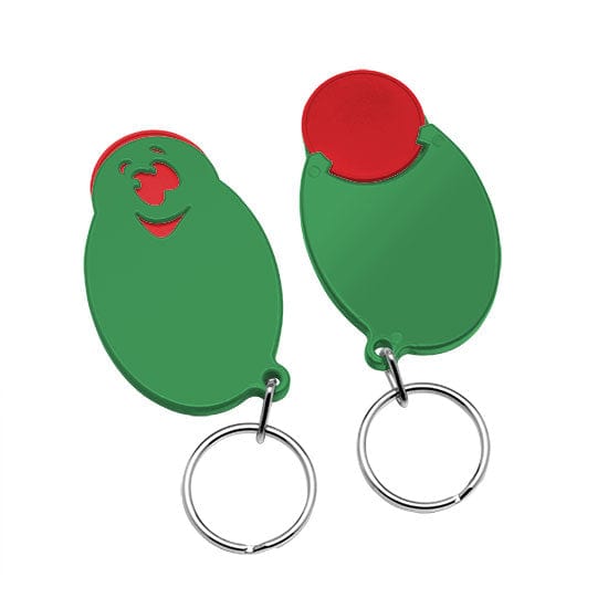 Portachiavi per carrelli a forma di casper Verde / Rosso - personalizzabile con logo
