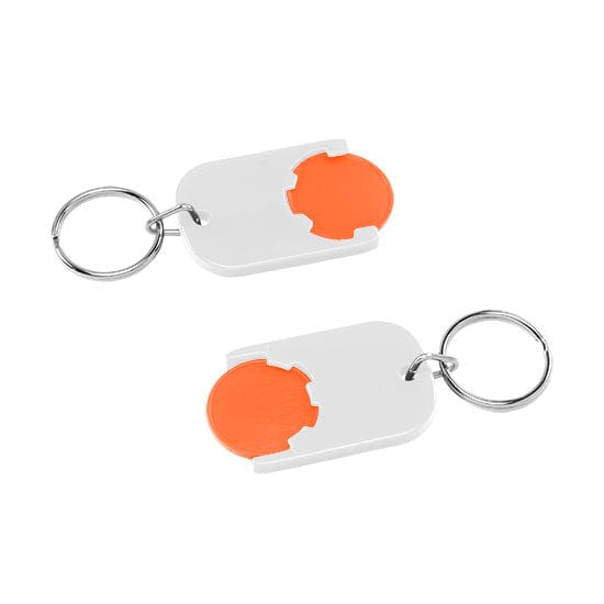 Portachiavi per carrelli basic EU Bianco / Arancione - personalizzabile con logo