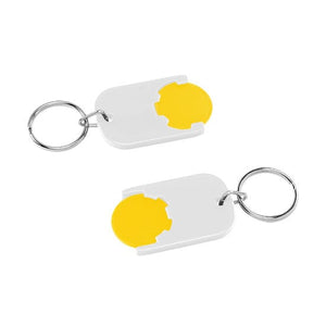 Portachiavi per carrelli basic EU Bianco / Giallo - personalizzabile con logo