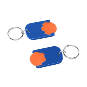 Portachiavi per carrelli basic EU Blu / Arancione - personalizzabile con logo