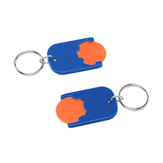 Portachiavi per carrelli basic EU Blu / Arancione - personalizzabile con logo