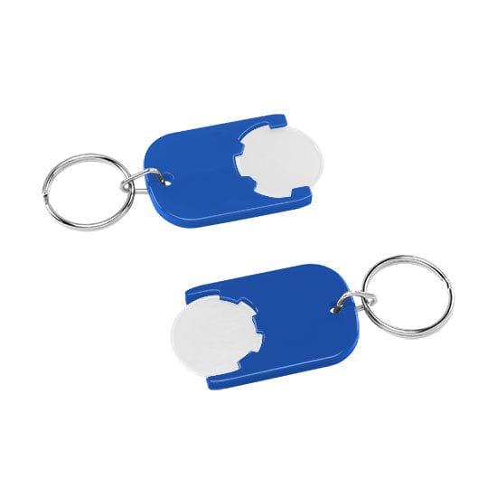 Portachiavi per carrelli basic EU Blu / Bianco - personalizzabile con logo