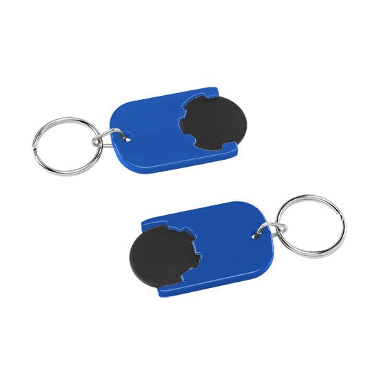 Portachiavi per carrelli basic EU Blu / Nero - personalizzabile con logo