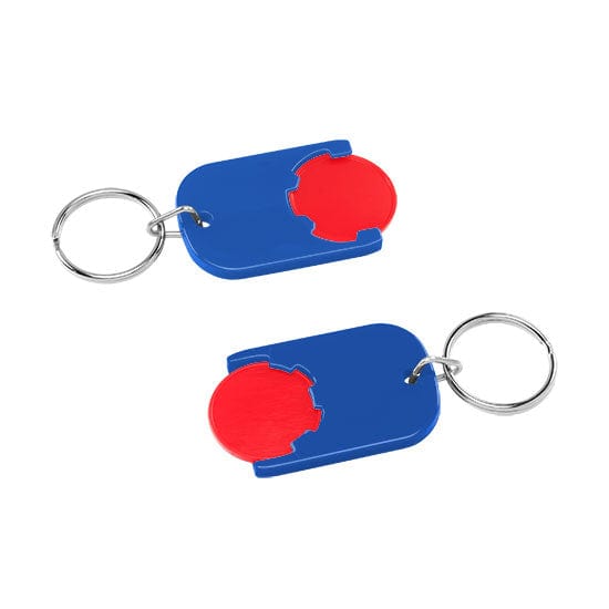 Portachiavi per carrelli basic EU Blu / Rosso - personalizzabile con logo