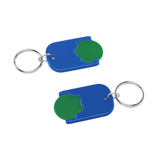 Portachiavi per carrelli basic EU Blu / Verde - personalizzabile con logo