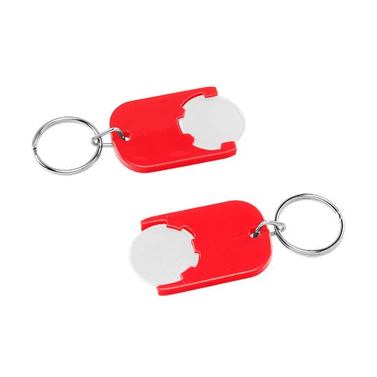Portachiavi per carrelli basic EU Rosso / Bianco - personalizzabile con logo