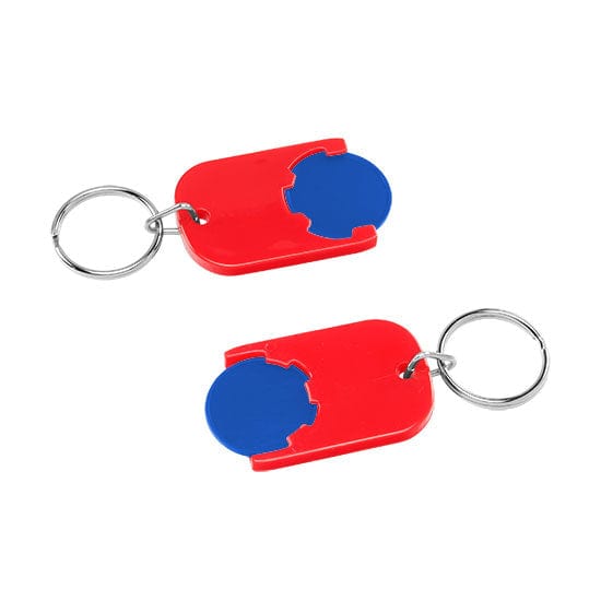 Portachiavi per carrelli basic EU Rosso / Blu - personalizzabile con logo