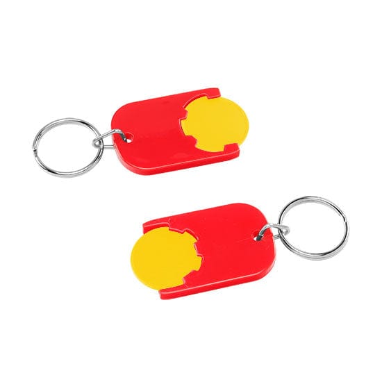Portachiavi per carrelli basic EU Rosso / Giallo - personalizzabile con logo