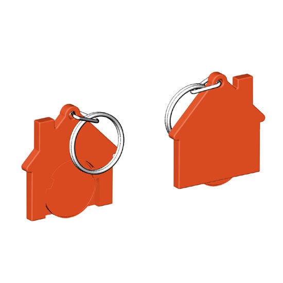 Portachiavi per carrello a forma di casa Arancione / Arancione - personalizzabile con logo