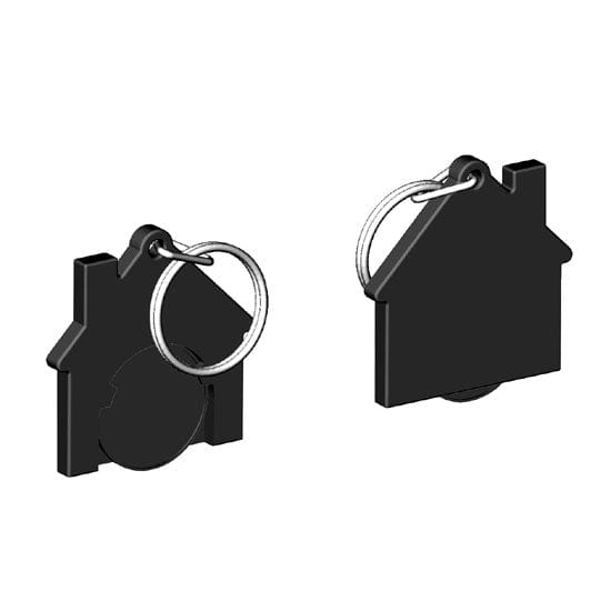 Portachiavi per carrello a forma di casa Nero / Nero - personalizzabile con logo
