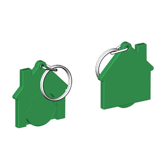 Portachiavi per carrello a forma di casa Verde / Verde - personalizzabile con logo