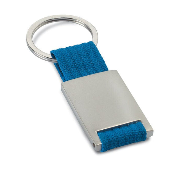 Portachiavi rettangolare blu - personalizzabile con logo