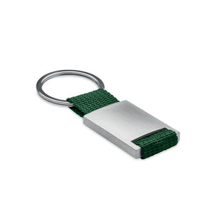Portachiavi rettangolare verde - personalizzabile con logo