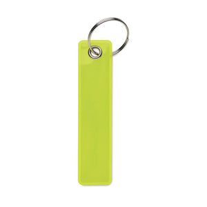Portachiavi riflettente in PVC giallo - personalizzabile con logo