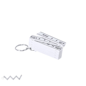 Portachiavi Righello Qivan bianco - personalizzabile con logo
