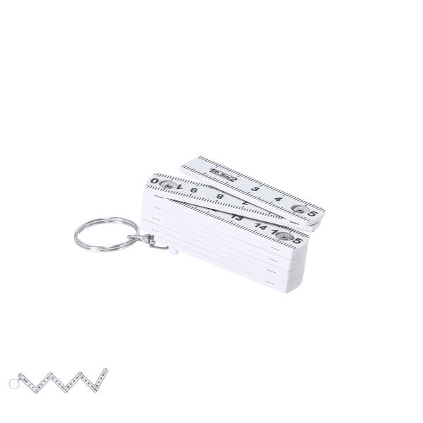 Portachiavi Righello Qivan bianco - personalizzabile con logo