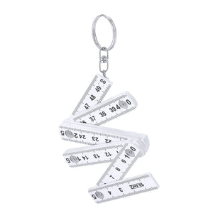 Portachiavi Righello Qivan bianco - personalizzabile con logo