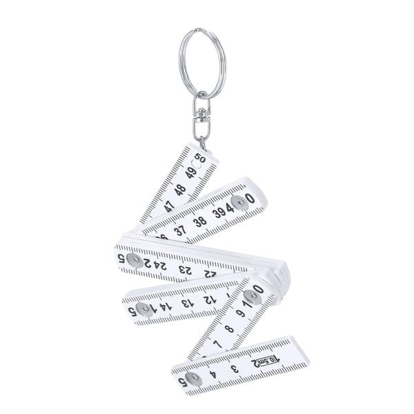 Portachiavi Righello Qivan bianco - personalizzabile con logo
