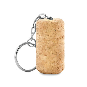 Portachiavi tappo in sughero beige - personalizzabile con logo