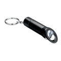 Portachiavi , torcia in metallo Nero - personalizzabile con logo