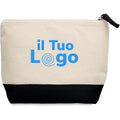 Portacosmetici bicolore - personalizzabile con logo - nero