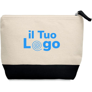 Portacosmetici bicolore - personalizzabile con logo - nero