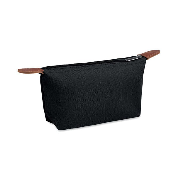 Portacosmetici in 600D RPET Nero - personalizzabile con logo