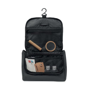 Portacosmetici in PU Nero - personalizzabile con logo
