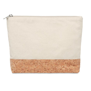 Portacosmetici in sughero beige - personalizzabile con logo