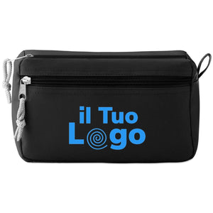 Portacosmetici PVC free - personalizzabile con logo - nero