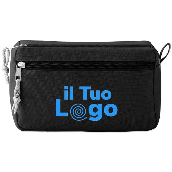 Portacosmetici PVC free - personalizzabile con logo - nero