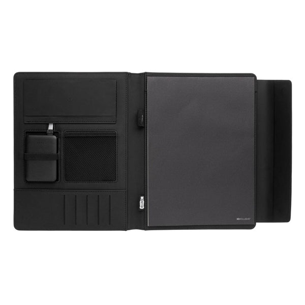 Portadocumenti A4 con ricarica wireless Fiko nero - personalizzabile con logo