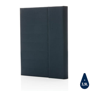 Portadocumenti A5 Impact Aware™ con chiusura magnetica blu navy - personalizzabile con logo