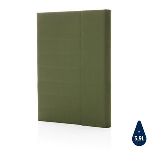 Portadocumenti A5 Impact Aware™ con chiusura magnetica verde - personalizzabile con logo