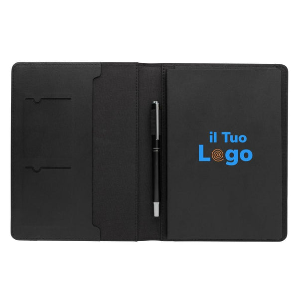 Portadocumenti A5 Swiss Peak Script AWARE™ nero - personalizzabile con logo