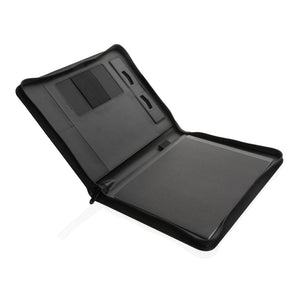 Portadocumenti deluxe tech RCS rPU con cerniera nero - personalizzabile con logo