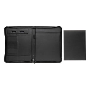 Portadocumenti deluxe tech RCS rPU con cerniera nero - personalizzabile con logo